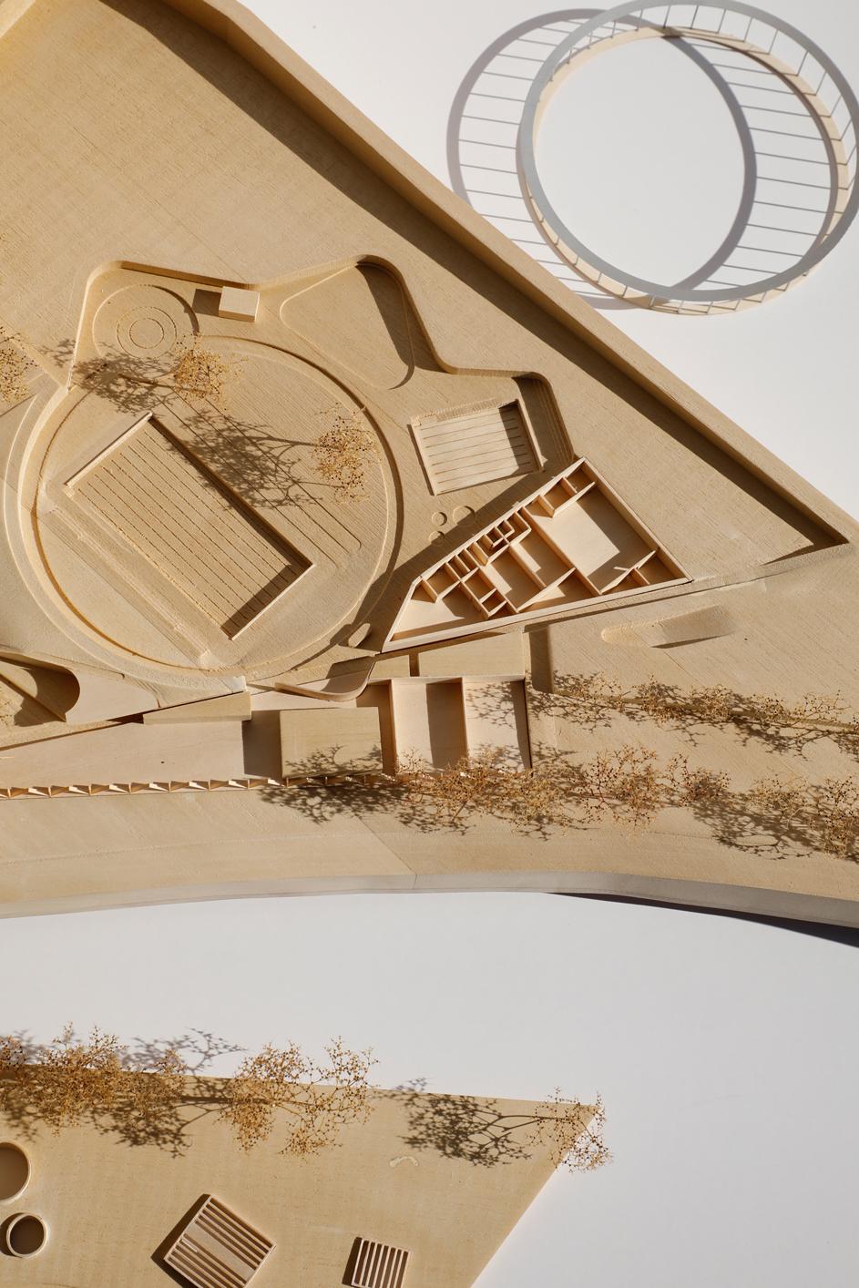 Architectural Compeition Model at 1:500 for the Parramatta Pool Competion by Grimshaw and Andrew Burges
