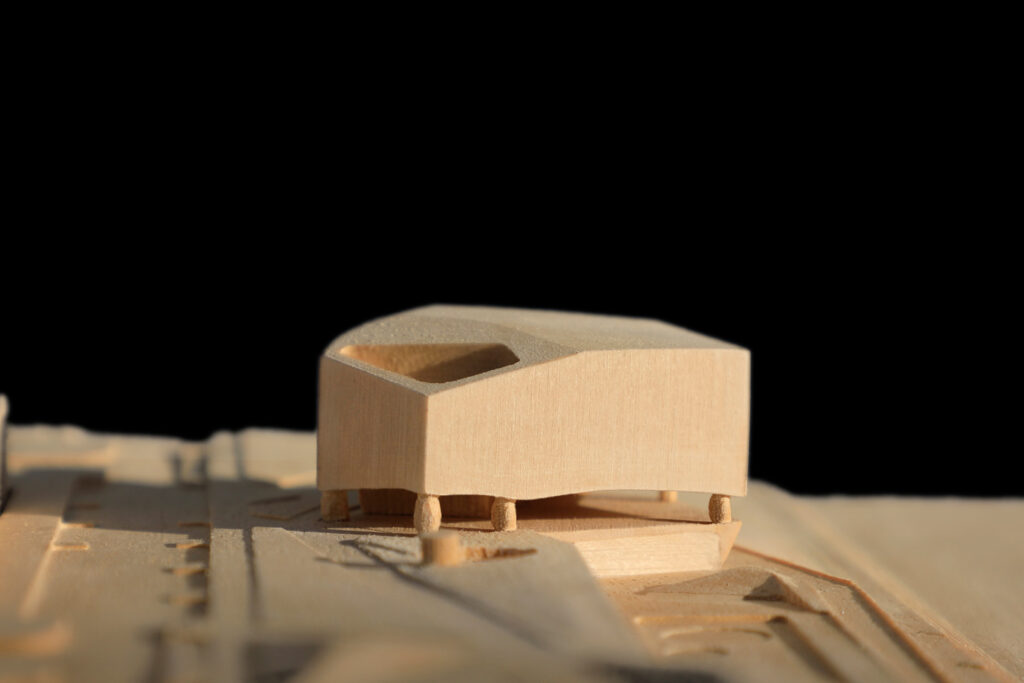 Competition Model for Neeson Murcutt at 1-500 showing Cotteslow Beach Pavilion